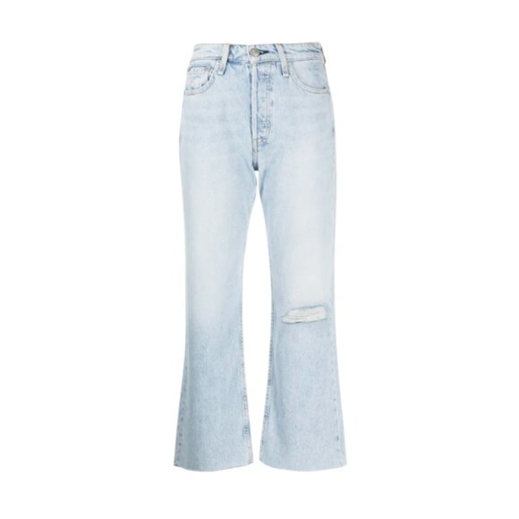 Rag & Bone Maya High Rise Crop Jeans Womens 26 Blue Flare Leg Stonewashed Ripped - Picture 1 of 16